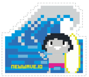 NW 8-bit Surfer Dude Sticker