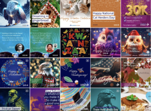BI screenshot of social media design samples